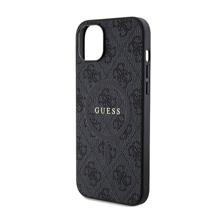 Guess 4G Collection Leather Metal Logo MagSafe - Etui iPhone 15 / 14 / 13 (czarny) (GUHMP15SG4GFRK)