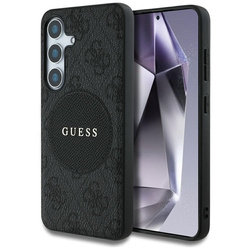 Guess 4G Round Patch Classic Logo MagSafe - Etui do Samsung Galaxy S25 (czarny) (GUHMS25SP4PGRSGK)