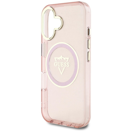 Guess IML Metal Mountain Logo MagSafe - Etui do iPhone 16 (różowy) (GUHMP16SHFGTMSLSP)