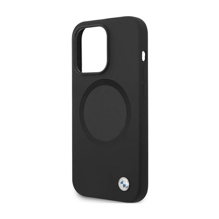 BMW Signature Liquid Silicone MagSafe - Etui iPhone 14 Pro (czarny) (BMHMP14LSILBK2)