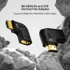 Unitek Adapter kątowy płaski 8K HDMI 90 i 270 stopni (A1047ABK03)