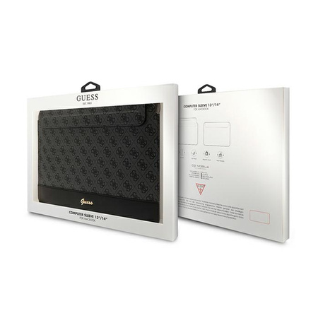 Guess 4G Stripe Metal Logo Computer Sleeve - Etui na notebooka 14" (Czarny) (GUCS14PS4SGK)