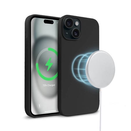 Crong Color Cover Magnetic - Etui iPhone 15 Plus MagSafe (czarny) (CRGCOLRMIP1567BLK)
