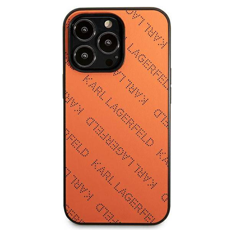 Karl Lagerfeld Perforated Allover - Etui iPhone 13 Pro Max (pomarańczowy) (KLHCP13XPTLO)