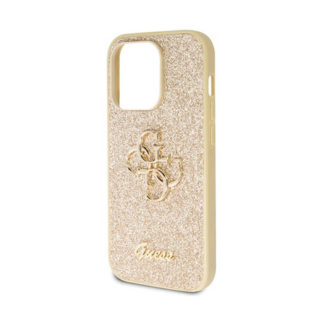 Guess Glitter Script Big 4G - Etui iPhone 14 Pro (złoty) (GUHCP14LHG4SGD)