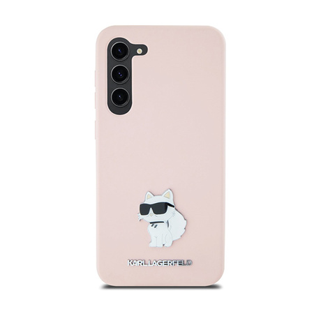 Karl Lagerfeld Silicone Choupette Metal Pin - Etui Samsung Galaxy S24+ (różowy) (KLHCS24MSMHCNPP)