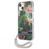 Guess Flower Cord - Etui ze smyczką iPhone 13 (Blue) (GUHCP13MHFLSB)
