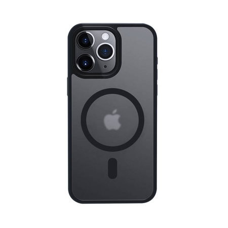 Crong Hybrid Frost MAG Cover - Etui iPhone 15 Pro MagSafe (czarny) (CRG-HFM-IP1561P-BLK)
