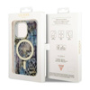 Guess Leopard MagSafe - Etui iPhone 14 Pro (Niebieski) (GUHMP14LHLEOPWB)