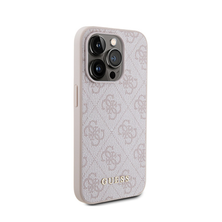 Guess 4G Metal Gold Logo - Etui iPhone 15 Pro (różowy) (GUHCP15LG4GFPI)
