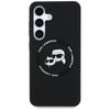 Karl Lagerfeld Silicone Double Heads And Circle MagSafe - Etui Samsung Galaxy S25 (czarny) (KLHMS25SSKCHTCK)