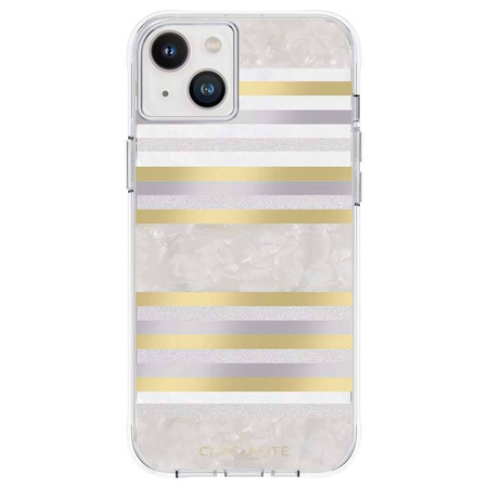 Case-Mate Pearl Stripes MagSafe - Etui iPhone 14 Plus zdobione masą perłową (Pearl Stripes) (CM049272)