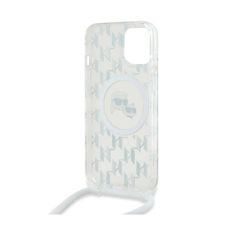 Karl Lagerfeld IML Crossbody Monogram Karl & Choupette Head MagSafe - Etui iPhone 15 / 14 / 13 (przezroczysty) (KLHMP15SHCKCKLCT)