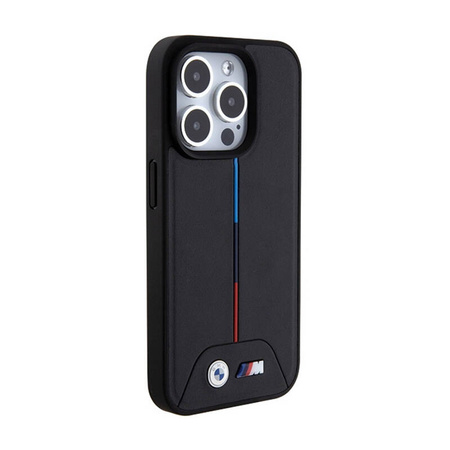 BMW Quilted Tricolor MagSafe - Etui iPhone 15 Pro (czarny) (BMHMP15L22PVTK)