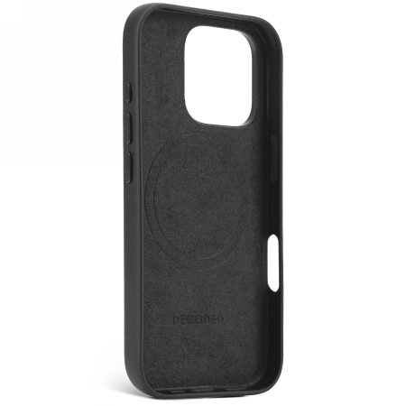 Decoded Leather Backcover - skórzana obudowa ochronna do iPhone 16 Pro kompatybilna z MagSafe (black) (D25IPO16PBC1BK)