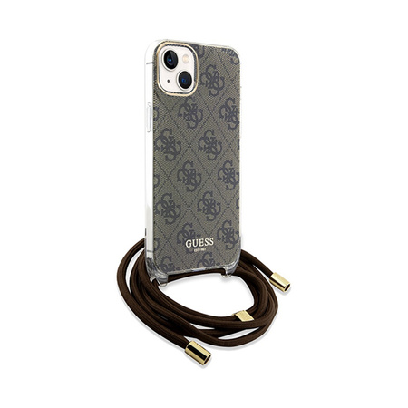 Guess Crossbody Cord 4G Print - Etui iPhone 15 (brązowy) (GUHCP15SHC4SEW)