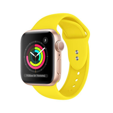 Crong Liquid - Pasek do Apple Watch 38/40/41/42 mm (żółty) (CRG-40LQB-YEL)