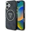 Guess IML Metal Glitter 4G Circle Triangle MagSafe - Etui do iPhone 16 (czarny) (GUHMP16SHG4PRTGK)