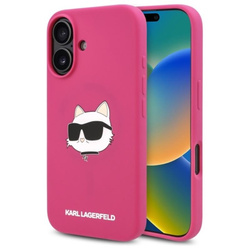 Karl Lagerfeld Silicone Choupette Head Print MagSafe - Etui iPhone 16 (fuksja) (KLHMP16SSCHPPLF)