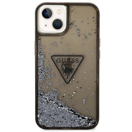 Guess Liquid Glitter Triangle Logo Case - Etui iPhone 14 (czarny) (GUHCP14SLFCTPK)