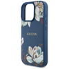 Guess Grained Printed Flower Pattern MagSafe - Etui do iPhone 16 Pro Max (niebieski) (GUHMP16XPGNMPLMB)