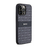 DKNY Leather Mono Stripe & Metal Logo - Etui iPhone 14 Pro Max (czarny) (DKHCP14XPRTHSLK)