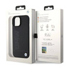 BMW Leather Hot Stamp MagSafe - Etui iPhone 15 Plus (Czarny) (BMHMP15MSLLBK)