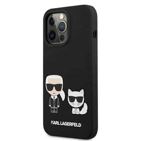 Karl Lagerfeld Slilicone Karl & Choupette - Etui iPhone 13 Pro (czarny) (KLHCP13LSSKCK)