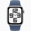 Apple Watch SE GPS 40mm Koperta z aluminium w kolorze srebrnym, pasek sportowy w kolorze denim - M/L (MXED3ET/A)