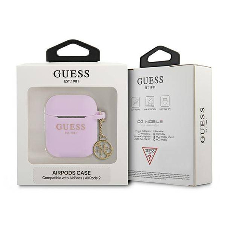 Guess 4G Charms Silicone Case  - Etui AirPods (Purple) (GUA2LSC4EU)