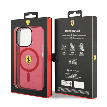 Ferrari Translucent MagSafe - Etui iPhone 14 Pro Max (Czerwony) (FEHMP14XURKR)