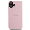 Guess Grained Ring MagSafe - Etui iPhone 16 Plus (różowy) (GUHMP16MPGHSMMP)