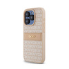 DKNY Leather Mono Stripe & Metal Logo - Etui iPhone 15 Pro (różowy) (DKHCP15LPRTHSLP)