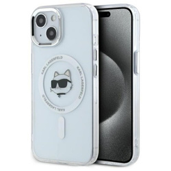 Karl Lagerfeld IML Metal Choupette Head MagSafe - Etui iPhone 15 (biały) (LHMP15SHLSCHH)