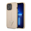 Guess Saffiano Triangle Logo Case – Etui iPhone 14 Pro (beżowy) (GUHCP14LPSATLE)