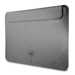 Guess Saffiano Triangle Logo Sleeve - Etui na notebooka 13" / 14" (srebrny) (GUCS14PSATLG)