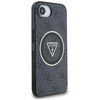 Guess IML Metal Glitter 4G Circle Triangle MagSafe - Etui do iPhone 16e (czarny) (GUHMPSE4HG4PRTGK)