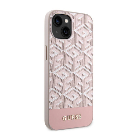 Guess GCube Stripes MagSafe - Etui iPhone 14 Plus (Różowy) (GUHMP14MHGCFSEP)