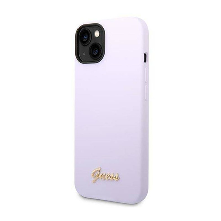 Guess Silicone Vintage - Etui iPhone 14 (fioletowy) (GUHCP14SSLSMU)