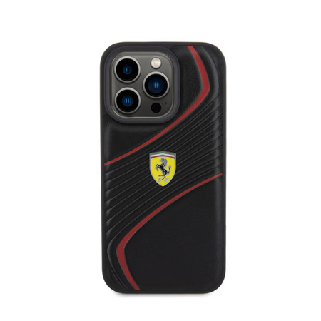 Ferrari Twist Metal Logo - Etui iPhone 15 Pro (czarny) (FEHCP15LPTWK)