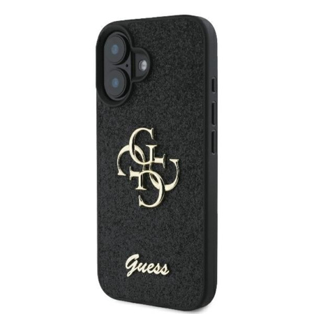 Guess Fixed Glitter Big 4G - Etui iPhone 16 Plus (czarny) (GUHCP16MHG4SGK)