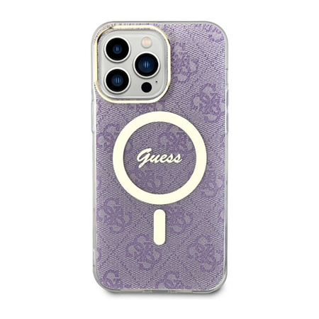 Guess 4G MagSafe - Etui iPhone 14 Pro Max (Purpurowy) (GUHMP14XH4STU)