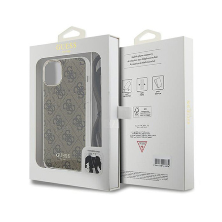 Guess Crossbody Cord 4G Print - Etui iPhone 15 (brązowy) (GUHCP15SHC4SEW)