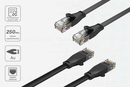 Unitek Kabel sieciowy płaski UTP Ethernet Cat.6 3m (C1811GBK)
