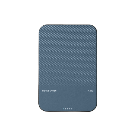 Native Union (Re)Classic Qi2 Power Bank - magnetyczny powerbank 5000 mAh kompatybilny z MagSafe i Qi2, kabel USB-C - USB-C 15 cm w zestawie (navy) (PB-5KMS-NAV-Q2)