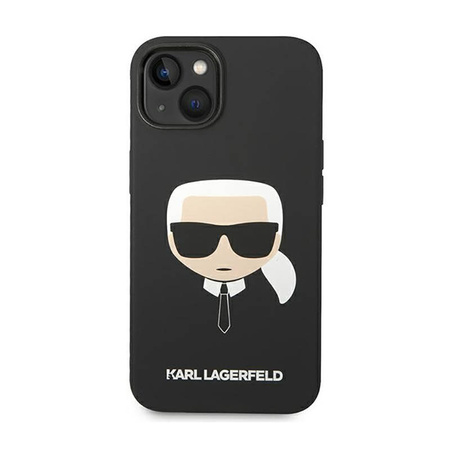 Karl Lagerfeld Silicone Ikonik Karl`s Head - Etui iPhone 14 Plus (czarny) (KLHCP14MSLKHBK)