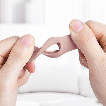Crong Silicone Case with Key Ring – Etui ochronne brelok do Apple AirTag (piaskowy róż) (CRG-ATS-PNK)