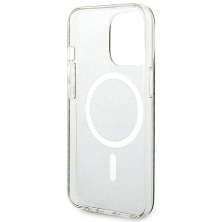 Guess Bundle Pack MagSafe 4G - Zestaw etui + ładowarka MagSafe iPhone 13 Pro (brązowy/złoty) (GUBPP13LH4EACSW)