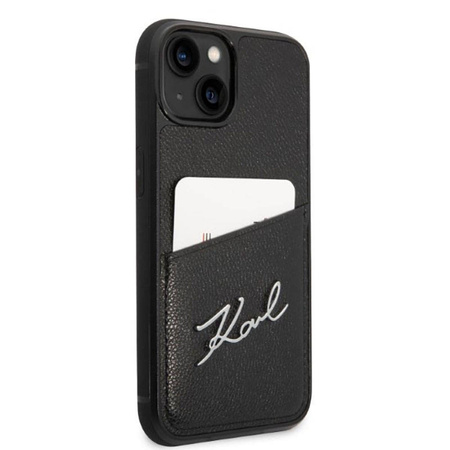 Karl Lagerfeld Signature Logo Cardslot - Etui iPhone 14 Plus (czarny) (KLHCP14MCSSK)