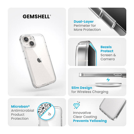 Speck Gemshell - Etui iPhone 16e / iPhone 15 / iPhone 14 / iPhone 13 (Clear) (150491-5085)